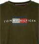 Tommy Hilfiger Big and Tall Logo Lines T-shirt Donkergroen - Thumbnail 2