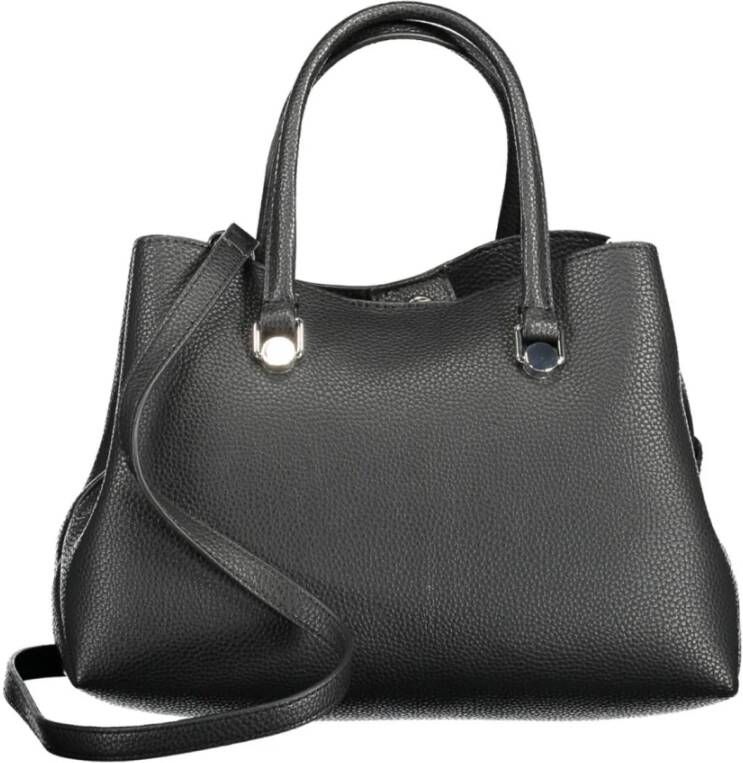 Tommy Hilfiger Zwarte polyester handtas met 2 handvatten en verstelbare schouderband Zwart Dames