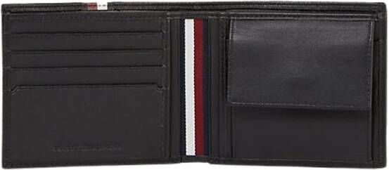 Tommy Hilfiger Zwarte portemonnee met kaartsleuven en geldclip Zwart Heren