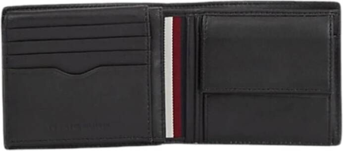 Tommy Hilfiger Zwarte portemonnee met kaartsleuven en geldclip Zwart Heren