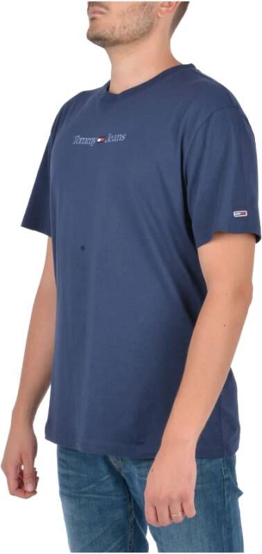 Tommy Jeans Blauwe Logo T-shirts en Polos Blauw Heren