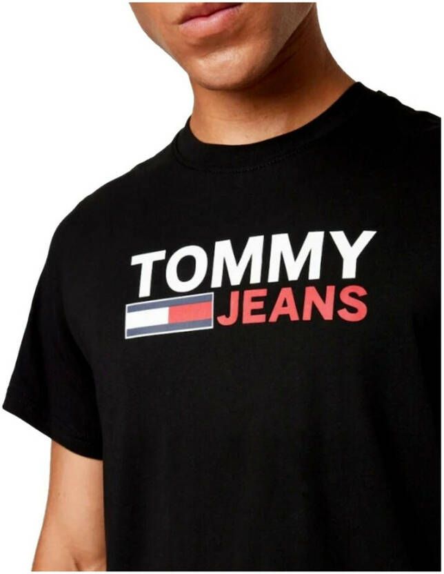 Tommy Jeans Casual T -shirt Dm0Dm10103Bds Zwart Heren