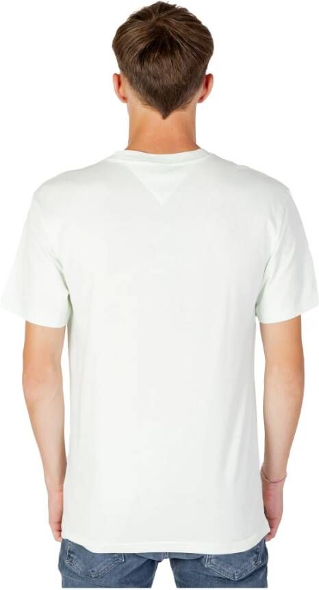 Tommy Jeans Heren Klassiek T-Shirt met Kleine Tekst Wit Heren