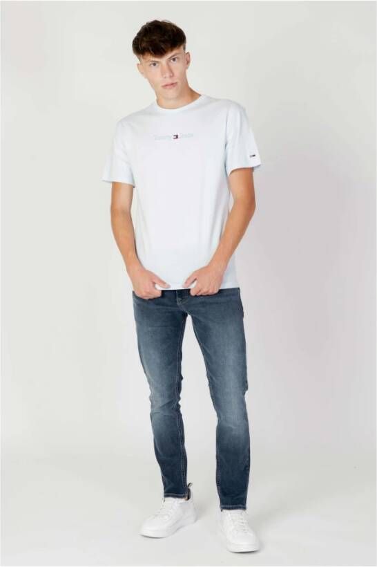 Tommy Jeans Heren T-shirt Wit Korte Mouw Ronde Hals White Heren