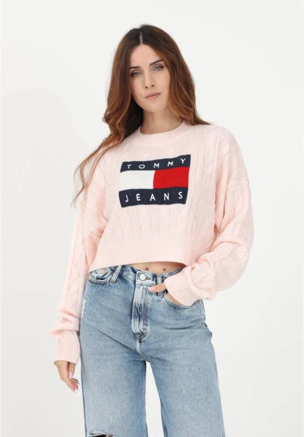 Tommy Jeans Trui met ronde hals Roze Dames