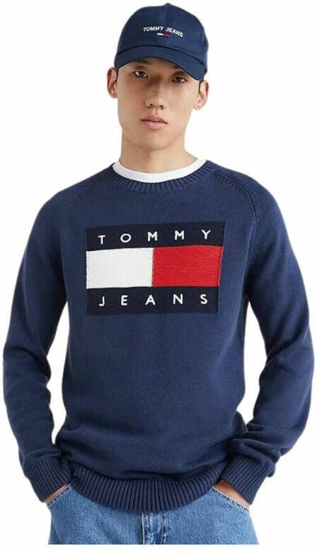 Tommy Jeans Tjm Regular Flag Sweater Blauw Heren