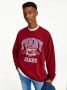 Tommy Jeans Heren Sweatshirt Bordeaux Print Ronde Hals Red Heren - Thumbnail 3