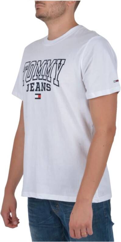 Tommy Jeans Witte Logo T-shirt Basic Wit Heren