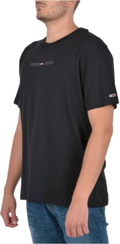Tommy Jeans Zwarte Logo T-shirts en Polos Zwart Heren