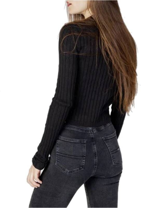 Tommy Jeans Zwarte Sweaters met Klein Logo Zwart Dames