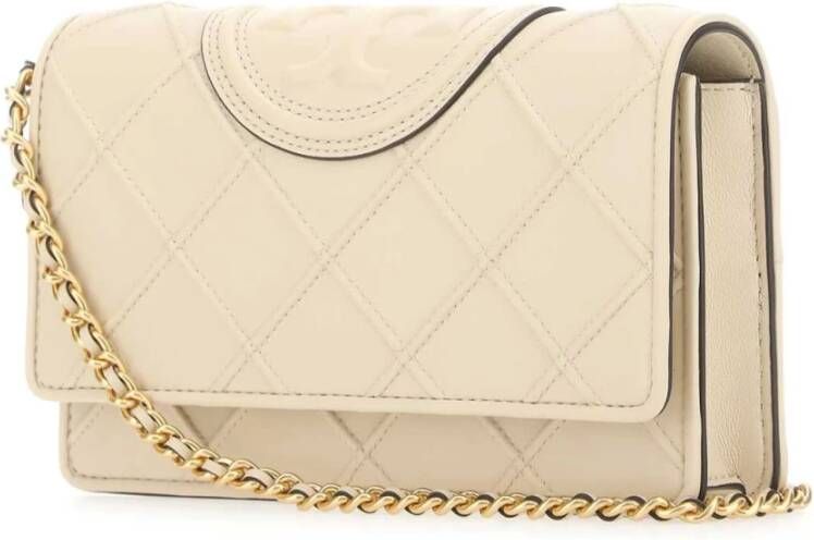 TORY BURCH Ivoor lederen fleming -koppeling Wit Dames