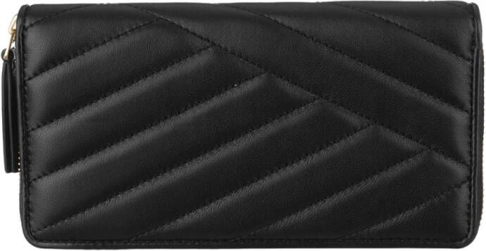 TORY BURCH Chevron Rits Continental Portemonnee Zwart Dames