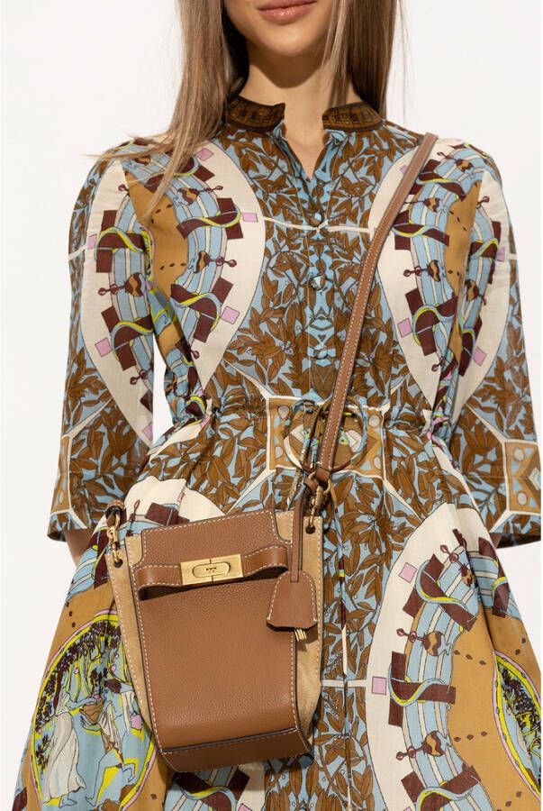 TORY BURCH Lee Radziwill petite schoudertas Bruin Dames
