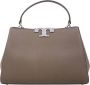 TORY BURCH Eleanor Leren Crossbody Tas Grijs Brown Dames - Thumbnail 2