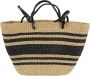 TORY BURCH Ella Gestreepte Stro Basket Tote Modieuze Handtas Beige Dames - Thumbnail 2