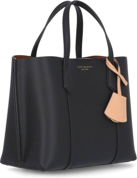 TORY BURCH Zwarte Pebbled Leren Handtas Zwart Dames