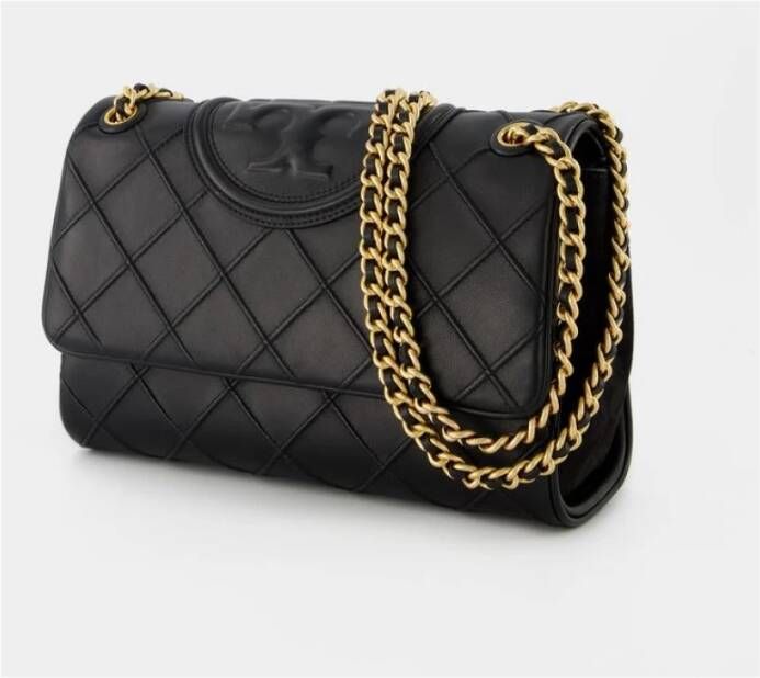 TORY BURCH Fleming Soft Hobo Tas Zwart Leer Zwart Dames