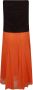TORY BURCH Luxe Midi Jurk met Jersey Chiffon Rok Oranje Dames - Thumbnail 2