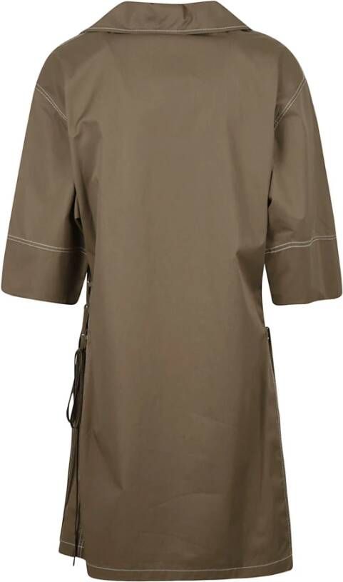 TORY BURCH Poplin Overhemdjurk 100% Katoen Nieuwste Collectie Bruin Dames
