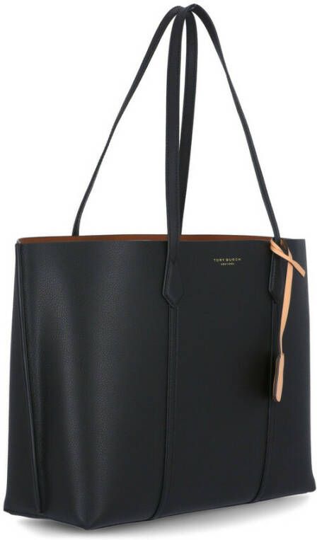 TORY BURCH Zwarte Schoudertas van Geperst Leer Zwart Dames