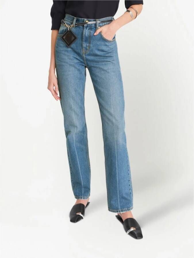 TORY BURCH Slim-Fit Hoge Taille Denim Jeans Blauw Dames