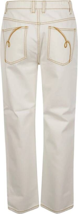 TORY BURCH Straight Jeans met Hoge Taille Wit Dames