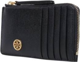 TORY BURCH Klassieke Zwarte Kaarthouder voor Georganiseerde Kaarten Zwart Dames