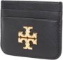 TORY BURCH Eleanor Kaarthouder Zwarte Portemonnees Kaarthouders Black Dames - Thumbnail 3