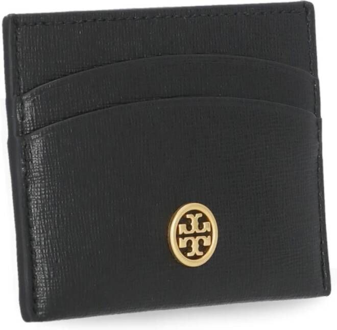 TORY BURCH Stijlvolle Saffiano Leren Kaarthouder voor Vrouwen Zwart Dames