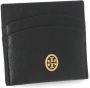 TORY BURCH Stijlvolle Saffiano Leren Kaarthouder voor Vrouwen Zwart Dames - Thumbnail 2