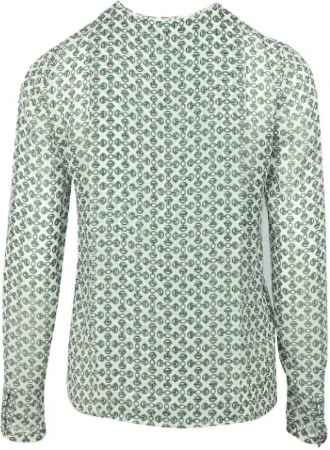 TORY BURCH Zijden blouse met kettingprint Green Dames