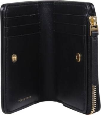 TORY BURCH Zwarte Chevron Bi-Fold Portemonnee Zwart Dames