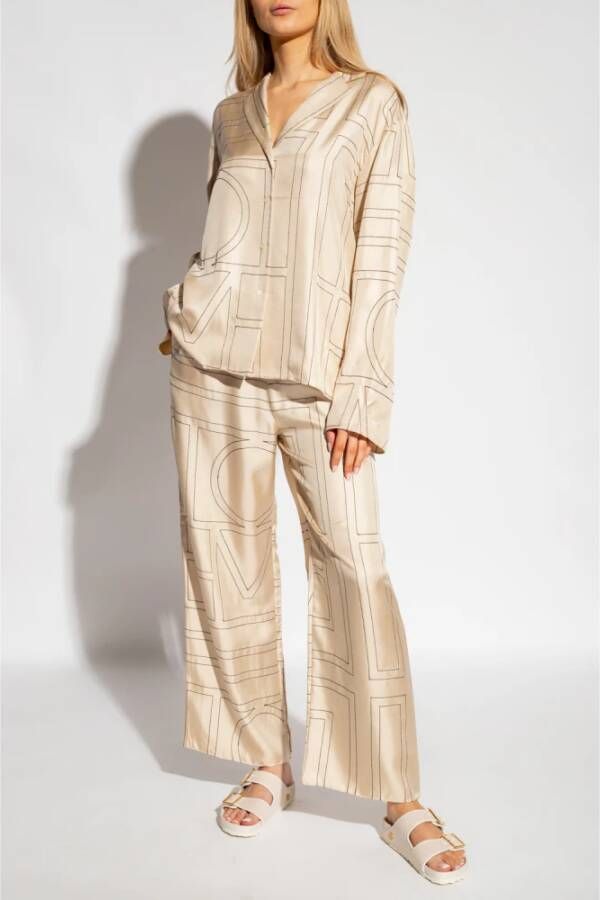 TotêMe Zijden pyjama top Beige Dames