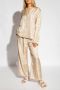 TotêMe Zijden Monogram Pyjama Shirt Beige Dames - Thumbnail 2