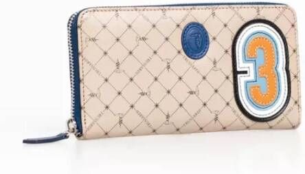 Trussardi Elegante Beige Leren Portemonnee met Rits Beige Dames