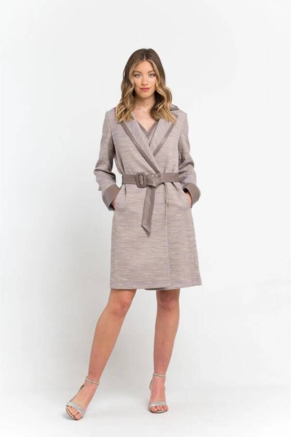 Trussardi Belted Coats Beige Dames