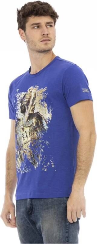Trussardi Heren T-shirt met print op de voorkant Blauw Heren