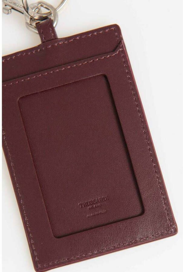 Trussardi Brown Leather Keychain Bruin Heren