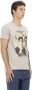 Trussardi Beige V-hals T-shirt met Frontprint Beige Heren - Thumbnail 2