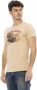 Trussardi Beige Katoenen T-Shirt met Voorkant Print Beige Heren - Thumbnail 2