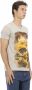Trussardi Elegant V-hals T-shirt met Frontprint Beige Heren - Thumbnail 2