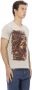 Trussardi Chic Beige V-Hals Tee met Front Print Beige Heren - Thumbnail 2