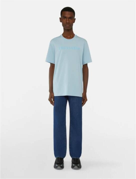 Trussardi T-Shirts Blauw Heren