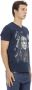 Trussardi Casual V-hals T-shirt met Front Print Blue Heren - Thumbnail 2