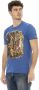 Trussardi Blauw Frontprint T-shirt Casual Elegantie Blue Heren - Thumbnail 2