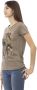 Trussardi Bruine Katoenen T-shirt met Korte Mouwen en Voorkant Print Brown Dames - Thumbnail 2
