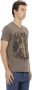 Trussardi Stijlvol V-hals T-shirt met Frontprint Brown Heren - Thumbnail 2