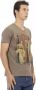 Trussardi Stijlvolle V-hals T-shirt met Front Print Brown Heren - Thumbnail 2