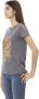 Trussardi Grijze Katoenen T-shirt met Korte Mouwen en Voorkant Print Gray Dames - Thumbnail 2