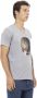 Trussardi Grijze V-hals T-shirt met voorkant print Gray Heren - Thumbnail 2
